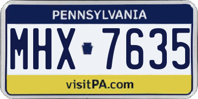 PA license plate MHX7635