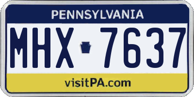 PA license plate MHX7637