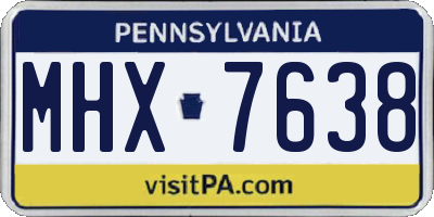 PA license plate MHX7638