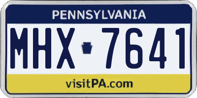 PA license plate MHX7641
