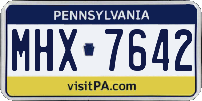 PA license plate MHX7642