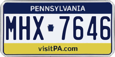 PA license plate MHX7646