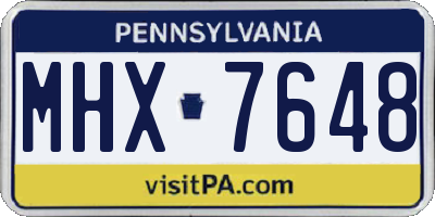 PA license plate MHX7648