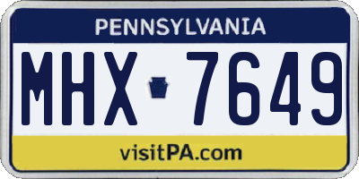 PA license plate MHX7649