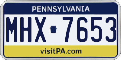 PA license plate MHX7653