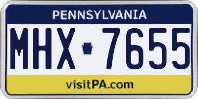 PA license plate MHX7655