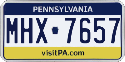 PA license plate MHX7657