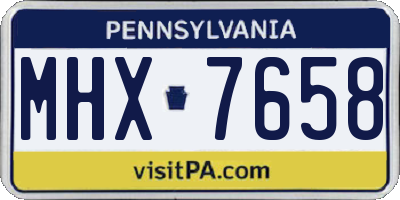 PA license plate MHX7658
