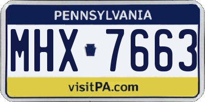 PA license plate MHX7663