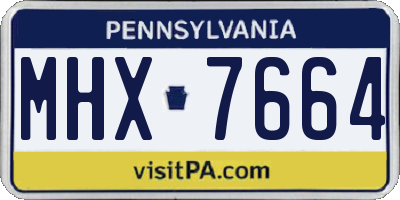 PA license plate MHX7664