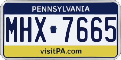 PA license plate MHX7665
