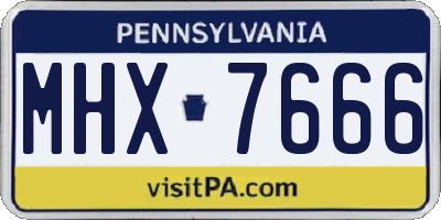 PA license plate MHX7666