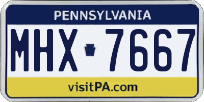 PA license plate MHX7667