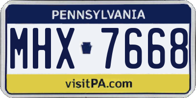 PA license plate MHX7668