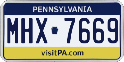 PA license plate MHX7669