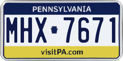 PA license plate MHX7671
