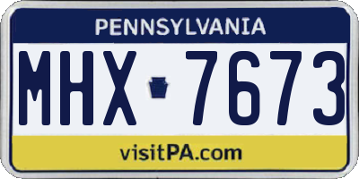PA license plate MHX7673
