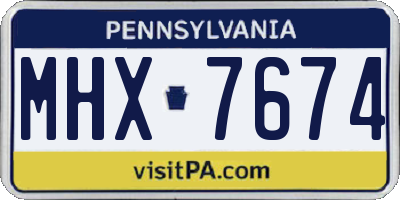 PA license plate MHX7674
