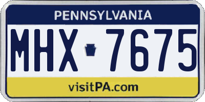 PA license plate MHX7675