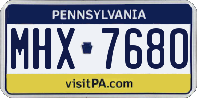 PA license plate MHX7680