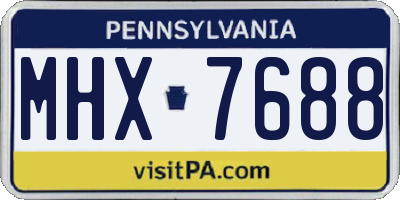 PA license plate MHX7688