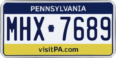 PA license plate MHX7689