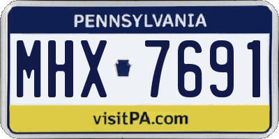 PA license plate MHX7691