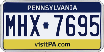 PA license plate MHX7695