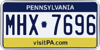 PA license plate MHX7696