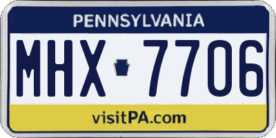 PA license plate MHX7706