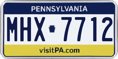 PA license plate MHX7712