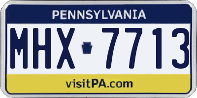 PA license plate MHX7713
