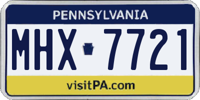 PA license plate MHX7721