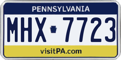 PA license plate MHX7723