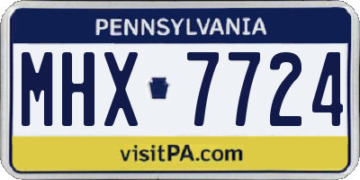 PA license plate MHX7724