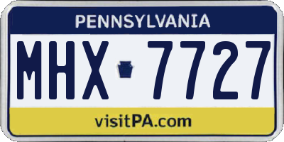 PA license plate MHX7727