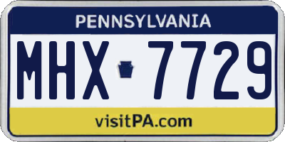 PA license plate MHX7729