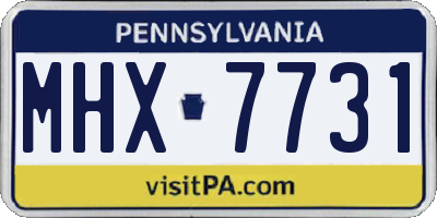 PA license plate MHX7731