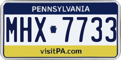 PA license plate MHX7733