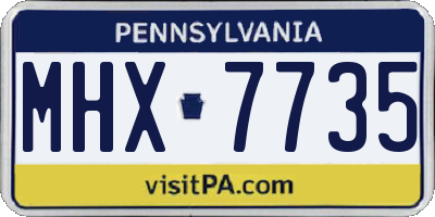 PA license plate MHX7735