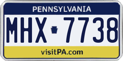 PA license plate MHX7738
