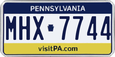 PA license plate MHX7744