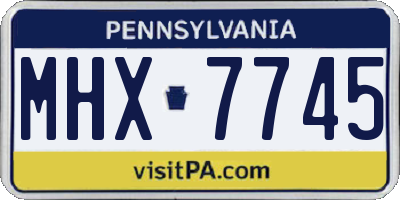 PA license plate MHX7745