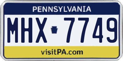 PA license plate MHX7749