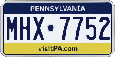 PA license plate MHX7752