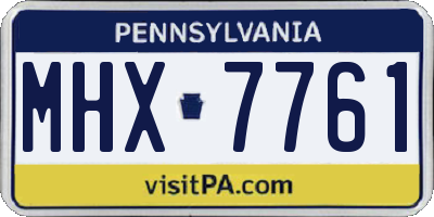 PA license plate MHX7761