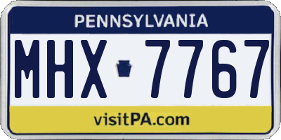 PA license plate MHX7767