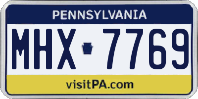 PA license plate MHX7769