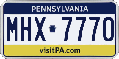PA license plate MHX7770