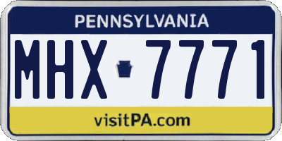 PA license plate MHX7771